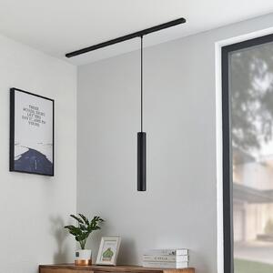 Lindby κρεμαστό φωτιστικό Linaro, 40 cm, μαύρο, 1-φασικό, GU10, Μαύρο, Σαλόνι / τραπεζαρία, Μέταλλο, σύγχρονο, Κρεμαστά μονής φλόγας