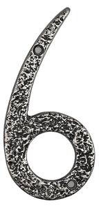 Roline 461 Πινακίδα με Αριθμό 6 από Αλουμίνιο Old Silver 100mm