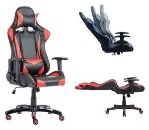 Πολυθρόνα Διευθυντή gaming pu 70x67/134x125/135cm bf8050 Μαύρο-Κόκκινο ΕΟ577