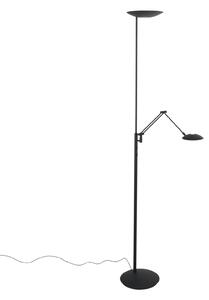 Steinhauer Φωτιστικό οροφής LED Daphne 2 +, φως ανάγνωσης, μαύρο, CCT, τηλεχειριστήριο, ρυθμιζόμενος, Μαύρο, Σαλόνι / τραπεζαρία, Μέταλλο, σύγχρονο, Φως ανάγνωσης