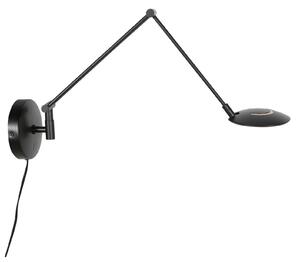 Steinhauer Φωτιστικό τοίχου LED Zenith 2 με βραχίονα, μαύρο, CCT, μέταλλο, βύσμα, ρυθμιζόμενος, Μαύρο, Σαλόνι / τραπεζαρία, Μέταλλο, σύγχρονο