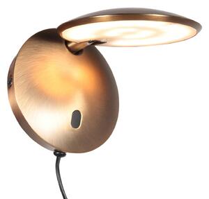 Steinhauer Φωτιστικό τοίχου LED Zenith 2, χάλκινο, CCT, μέταλλο, βύσμα, ρυθμιζόμενος, Μπρούτζινο / Αντικέ ορείχαλκου, Σαλόνι / τραπεζαρία, Μέταλλο, σύγχρονο, Στρογγυλό τοίχο