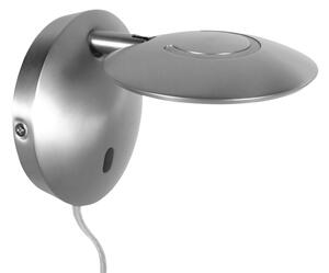 Steinhauer Φωτιστικό τοίχου LED Zenith 2, χρώμα ατσαλιού, CCT, μέταλλο, βύσμα, ρυθμιζόμενος, Μεταλλικό, Σαλόνι / τραπεζαρία, Μέταλλο, σύγχρονο, Στρογγυλό τοίχο