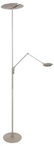 Steinhauer Λάμπα δαπέδου LED Zenith 2, χάλυβας, λάμπα ανάγνωσης, CCT, τηλεχειριστήριο, ρυθμιζόμενος, Μεταλλικό, Σαλόνι / τραπεζαρία, Μέταλλο, σύγχρονο, Φως ανάγνωσης