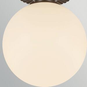 Elstead Φωτιστικό οροφής Otis, μαύρο/οπαλ, Ø 20 cm, γυαλί, IP44, E27, ρυθμιζόμενος, Μαύρο, Μπάνιο, Γυαλί, Vintage, Σφαίρα
