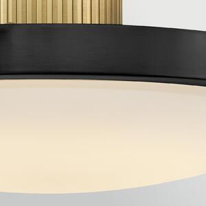 HINKLEY Φωτιστικό οροφής LED Kieran, μαύρο, Ø 36 cm, μέταλλο/γυαλί, CCT, ρυθμιζόμενος, Μαύρο, Σαλόνι / τραπεζαρία, Μέταλλο, Vintage