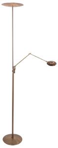 Steinhauer Λάμπα δαπέδου LED Zenith 2 χάλκινη, λάμπα ανάγνωσης, CCT, τηλεχειριστήριο, ρυθμιζόμενος, Μπρούτζινο / Αντικέ ορείχαλκου, Σαλόνι / τραπεζαρία, Μέταλλο, σύγχρονο, Φως ανάγνωσης