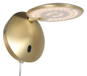 Steinhauer Επιτοίχια λάμπα LED Zenith 2, χρώμα ορείχαλκου, CCT, μέταλλο, βύσμα, ρυθμιζόμενος, Χρυσό / Ορείχαλκου, Σαλόνι / τραπεζαρία, Μέταλλο, σύγχρονο, Στρογγυλό τοίχο