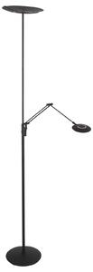Steinhauer Λάμπα δαπέδου LED Zenith 2 μαύρη, λάμπα ανάγνωσης, τηλεχειριστήριο CCT, ρυθμιζόμενος, Μαύρο, Σαλόνι / τραπεζαρία, Μέταλλο, σύγχρονο, Φως ανάγνωσης