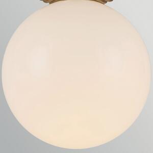 Elstead Φωτιστικό οροφής Otis, χρυσό/οπάλιο, Ø 20 cm, γυαλί, IP44, E27, ρυθμιζόμενος, Χρυσό / Ορείχαλκου, Μπάνιο, Γυαλί, Vintage, Σφαίρα