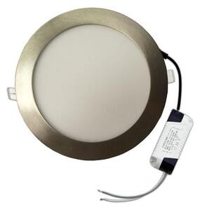 Eurolamp LED Slim Χωνευτό Downlight Οροφής 20W 120° Φ225 Σατινέ Στρογγυλό Eurolamp Ουδέτερο Λευκό 4000K - 145-68001