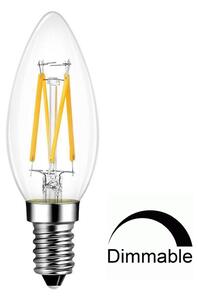 Universe LED Λάμπα Filament Κεράκι 6W Θερμό 2700K E14 Διάφανη DIMMABLE Universe - 1-U012713