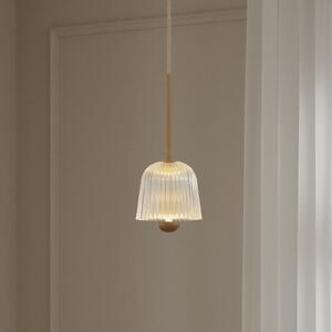Nuura Aps LED κρεμαστή λάμπα Asteea 1, Ø 12 cm, χρώμα ορείχαλκου/διαφανές, ρυθμιζόμενος, Χρυσό / Ορείχαλκου, Σαλόνι / τραπεζαρία, Μέταλλο, Σκανδιναβικό