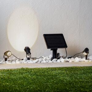 Lindby LED ηλιακό φωτιστικό εδάφους Malida, σετ 3 τεμαχίων, μαύρο, Μαύρο, Μέταλλο, σύγχρονο, Ηλιακά φώτα