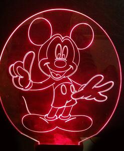 Plexi LED Φωτιστικό Χαραγμένο Plexiglass Με Σχέδιο Mickey Mouse Με Διακόπτη ON/OFF AlphaLed - Λευκό - A40-mickeyWH