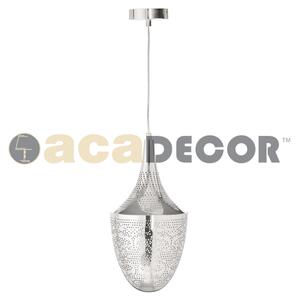 ACA Decor Φωτιστικό Οροφής Μεταλλικό Διάτρητο χάλκινο Ø230 E27 Aca - Χρώμιο - OD90911PCH