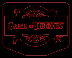 Plexi LED Φωτιστικό Χαραγμένο Plexiglass Με Σχέδιο Game Of Thrones Με Διακόπτη ON/OFF Plexi - Λευκό - A40-gameofthrones3WH