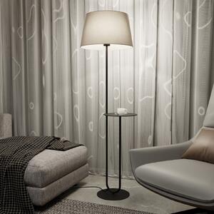 EMIBIG LIGHTING Φωτιστικό δαπέδου Hotel, μπεζ/μαύρο, ύψος 150 cm, ύφασμα/μέταλλο, Μπεζ, Σαλόνι / τραπεζαρία, Ύφασμα / Κλωστοϋφαντουργία, σύγχρονο