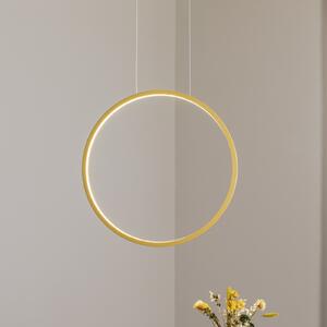 Milagro Lighting LED κρεμαστή λάμπα Saturno κάθετη, χρυσή, Ø 50 cm, μέταλλο, Χρυσό / Ορείχαλκου, Σαλόνι / τραπεζαρία, Αλουμίνιο, σύγχρονο