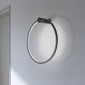 Milagro Lighting LED απλίκι τοίχου Saturno, μαύρο, Ø 50 cm, μέταλλο, 4.000 K, Μαύρο, Σαλόνι / τραπεζαρία, Αλουμίνιο, σύγχρονο