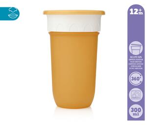 Ποτήρι Εκπαιδευτικό 300ml Kiokids Κίτρινο 2848