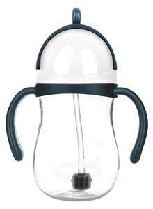 Ποτήρι Εκπαιδευτικό 280ml Με Καλαμάκι Akuku Blue/Grey A0166