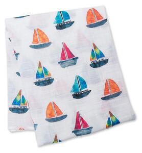 Μουσελίνα/Πάνα Αγκαλιάς (120x120) Lulujo Sailboats LJ428
