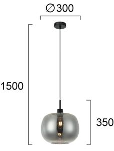 Φωτιστικό Κρεμαστό Viokef Alan 4302900 Μαύρο Ματ Φυμέ