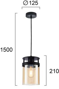 Φωτιστικό Κρεμαστό Viokef Betty 4304800 Μαύρο Ματ Μελί