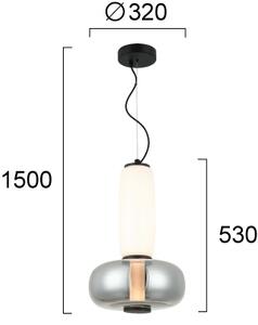 Φωτιστικό Κρεμαστό Viokef Avery 4302500 3000K Μαύρο Ματ Φυμέ Λευκό