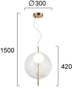 Φωτιστικό Κρεμαστό Viokef Dalia 4302700 3000K Χρυσό Χρώμα Διάφανο