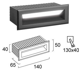 Φωτιστικό Χωνευτό Viokef Flik 4308701 3000K Ανθρακί