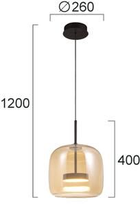 Φωτιστικό Κρεμαστό Viokef Deco 4319000 3000K Μελί Μαύρο Ματ