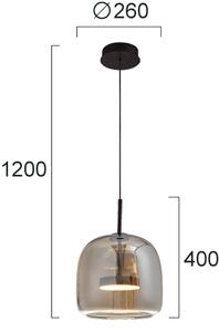 Φωτιστικό Κρεμαστό Viokef Deco 4319001 3000K Φυμέ Μαύρο Ματ