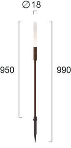 Φωτιστικό Επιδαπέδιο Viokef Stick 4320700 3000K Σκουριά Χαλκού Λευκό Ματ