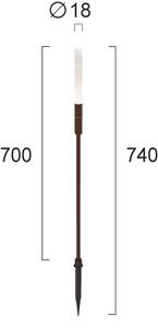 Φωτιστικό Επιδαπέδιο Viokef Stick 4320600 3000K Σκουριά Χαλκού Λευκό Ματ