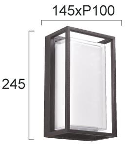 Φωτιστικό Επίτοιχο Viokef Nikao 4321900 3000K Γκρι Σκούρο