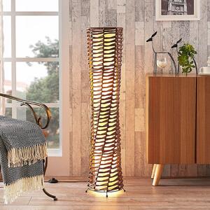 Lindby Φωτιστικό δαπέδου Joas, 110 cm, χαρτί, ύφασμα, καφέ, Καφέ / Σκουριάς, Σαλόνι / τραπεζαρία, Χαρτί / χαρτόνι, σύγχρονο