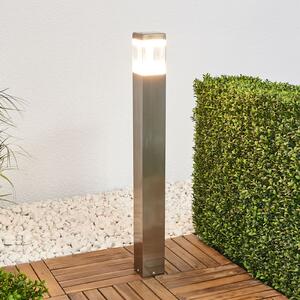 Lindby LED φωτιστικό διαδρόμου Baily, ύψος 80 cm, ανοξείδωτο ατσάλι, IP44, Μεταλλικό, Μέταλλο, σύγχρονο