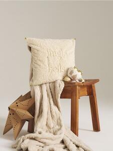 Sinsay - Χριστουγεννιάτικη μαξιλαροθήκη με την επιγραφή «Jingle Bells» - κρεμ