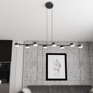 EMIBIG LIGHTING Ακτινοβολέας οροφής Megara, μήκος 100 cm, μέταλλο, 8 φτερά., ρυθμιζόμενος, Μαύρο, Σαλόνι / τραπεζαρία, Μέταλλο, σύγχρονο