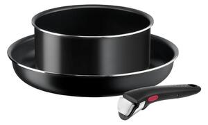 Tefal - Σετ μαγειρικά σκεύη 3 τμχ INGENIO EASY COOK & CLEAN BLACK