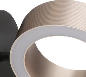 Brilliant Φωτιστικό τοίχου LED Axion, μαύρο/καφέ, ύψος 20 εκ., ρυθμιζόμενη ένταση, ρυθμιζόμενος, Καφέ / Σκουριάς, Σαλόνι / τραπεζαρία, Πλαστικό, σύγχρονο