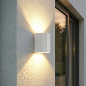Lindby LED εξωτερικός φωτισμός τοίχου Ralino, λευκός, 2 φτερά, IP65, Λευκό, Αλουμίνιο, σύγχρονο