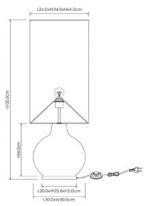 Φωτιστικό δαπέδου Esterad, μαύρο, Ø 34 cm, ύψος 100 cm, γυαλί