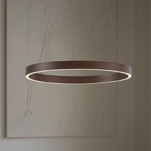 Lucande LED κρεμαστό φωτιστικό Yonam, Ø 60 cm, 1 φως, καφέ, CCT, ρυθμιζόμενος, Καφέ / Σκουριάς, Σαλόνι / τραπεζαρία, Μέταλλο, σύγχρονο