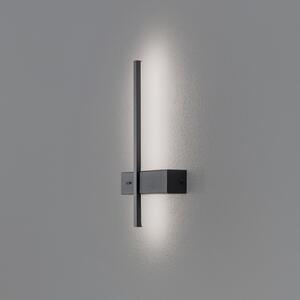 Milagro Lighting LED φωτιστικό τοίχου Vision, ύψος 30 cm, μέταλλο, μαύρο, 3.000 K, Μαύρο, Σαλόνι / τραπεζαρία, Μέταλλο, σύγχρονο, Γωνιακός τοίχος