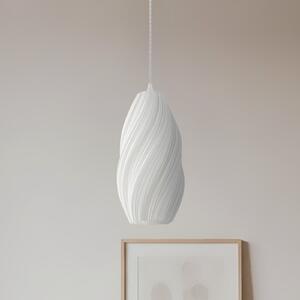 Lindby Κρεμαστό φωτιστικό Nuvia, Ø 15,5 cm, λευκό, εκτύπωση 3D, ρυθμιζόμενος, Λευκό, Σαλόνι / τραπεζαρία, Πλαστικό, σύγχρονο