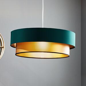 Maco Design Φωτιστικό κρεμαστό Dorina, πράσινο/χρυσό Ø 60cm, ρυθμιζόμενος, Πράσινο, Σαλόνι / τραπεζαρία, Πλαστικό, σύγχρονο