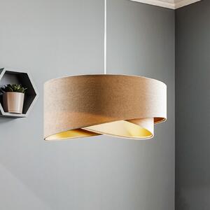Maco Design Κρεμαστό φωτιστικό Vivien, δίχρωμο, κρεμ/χρυσό, ρυθμιζόμενος, Μπεζ, Σαλόνι / τραπεζαρία, Ύφασμα / Κλωστοϋφαντουργία, σύγχρονο